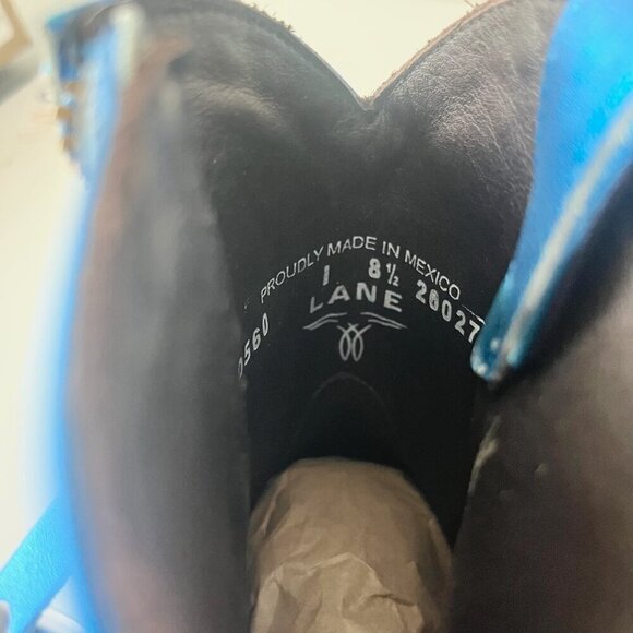 Lane SMOKESHOW Womens Cowboy Bootie 8.5 Blue Western Cowgirl Short Ankle Boots - Picture 9 of 11